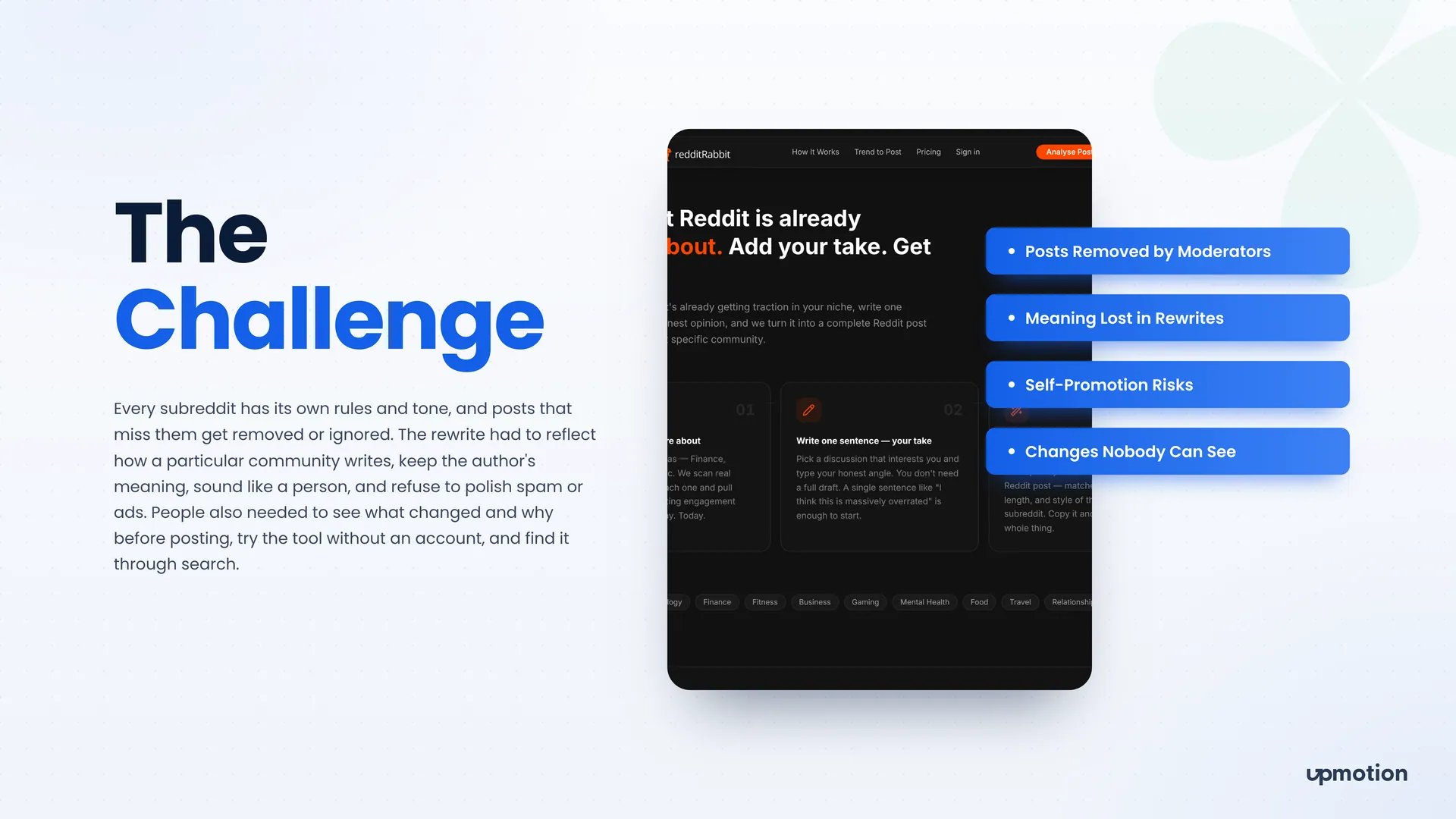 RedditRabbit trend to post page next to the challenges of posting on Reddit